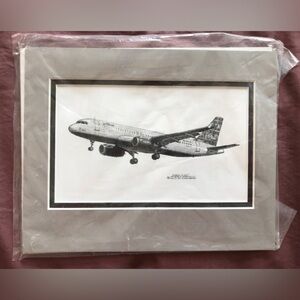 Jetblue A320 print. Matted.